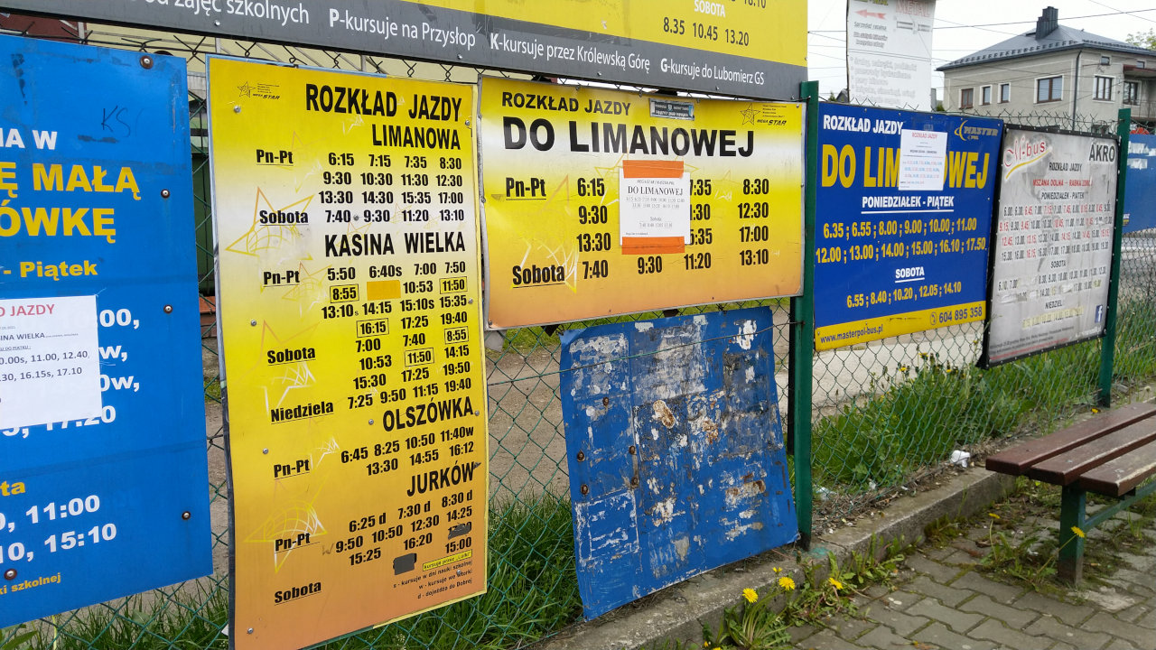 Rozkłady jazdy busów z Mszany Dolnej